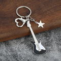 Electroplated Guitar Zinc Alloy Keychain Bag Charm Gift Accessory
