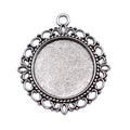 Looped Lace Round Cabochon Pendant Trays in Two Finishes view 3