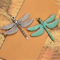 Textured Wing Dragonfly Metal Charm in 5 Decorative Finishes view 3