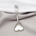 Gold Silver Heart Drop Brooch Pin Wire Wrap Stem Style view 3