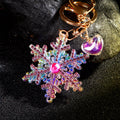 Transparent Crystal Snowflake and Small Jeweled Snowflake Keychains view 6