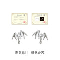 Silver Angel Wing Star Crystal Teardrop Stud Earrings view 3