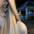 Crystal Open Heart and Star Statement Earrings in Four Styles view 2