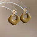 Geometric Resin Drop Earrings In Brown And Red Jewelry Design view 6
