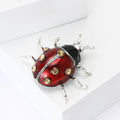Oversized Enamel Ladybug Brooch in Blue and Red Decorative Lapel Accessory view 3