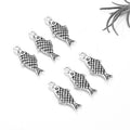 Textured Fish Charm Metal Jewelry Making Component In 4 Finishes view 6