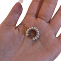 Silver Tone Crystal Pearl Cluster Ear Cuff with Open Band view 5