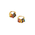 Gold Tone Hoop Earrings With Multicolor Crystal Bars view 5
