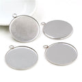 Round Stainless Steel Pendant Bezel Trays in Two Sizes view 2