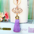 Crown Tassel Keychains with Optional Plush Pom Pom in Twenty Options view 5