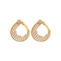 Crystal Open Teardrop Hoop Earrings In Silver And Gold Tones view 5