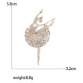 Crystal Ballerina Dancer Brooch Silver Or Gold Tone view 7