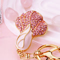 Jeweled Bok Choy Keychains in Pink and Green Enamel view 6