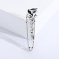 Rose Stem Safety Pin Brooch Gold or Silver With Loop view 7