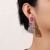 Silver Red Jhumkas