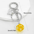 Translucent Acrylic Dice Keychain with Heart or Message Tag Charm view 4