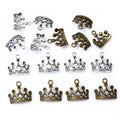 Small Crown Pendants in Antique Bronze and Silver Tone Finishes view 1