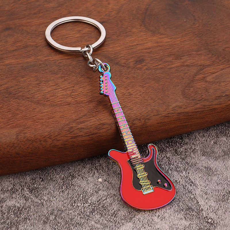 Y2K Colorful Guitar Metal Keychain Bag Charm Pendant Accessory