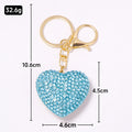 Rhinestone Heart Keychain Gold Tone Ring Clasp 5 Colors view 3