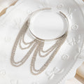 Gold and Silver Draped Multichain Upper Arm Cuff Jewelry view 4