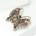Openwork Butterfly Crystal Brooch in Soft Multicolor Tones view 3
