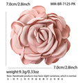 Satin Rose Flower Brooch in Eight Colors Lapel Pin view 8