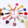 Solid Full Crystal Heart Keychains in Eleven Colors plus Assorted Option view 2