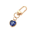Gold Tone Faceted Crystal Heart Clip Keychains in Eight Colors view 5
