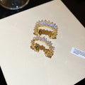 Gold Baguette Cubic Zirconia Open Cuff Rings Two Piece view 6