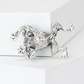 Crystal Frog Brooch With Raised Legs for Jackets Scarves and Lapels view 3