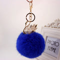 Gold-Tone Swan Pom Pom Keychain With Rhinestone Accents And Lobster Clasp view 11