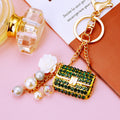 Crystal Mini Handbag Keychains with Cords and Loose Braided Loops view 10