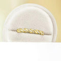 Gold Tone Twisted Rope Band Ring with Clear Accents view 3