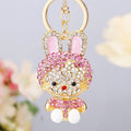 Jeweled Cute Rabbit Keychains in Four Colors plus Assorted Color Option view 6