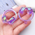 Transparent UV Iridescent Acrylic 3D Headphones Charm Pendant for DIY Keychain Jewelry