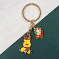 Gold Enamel Christmas Charm Keychains Six Festive Styles view 11