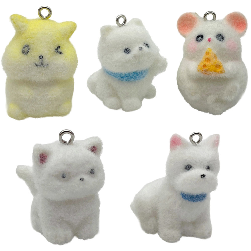 Resin 3D Dog Charm Pendant for Keychain Bracelet Necklace DIY Jewelry
