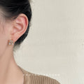 Gold-Tone Clear Rectangle Crystal Cross Band Stud Earrings view 2