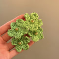 Crocheted Flower Cluster Stud Earrings In Four Bright Colors view 8