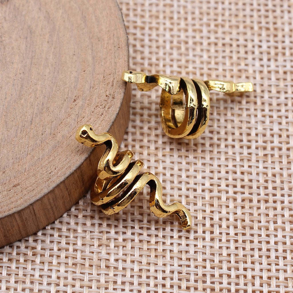 10x10x25mm 1.56g Multicolor Zinc Alloy Snake Dreadlock Braid Hair Beads for DIY Hair Jewelry Accessories