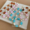Acrylic Oval Bead Bracelets And Necklaces Gold Spacers Seven Styles view 4