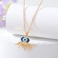 Gold and Silver Tone Fan Heart and Burst Evil Eye Necklaces view 8