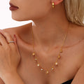 Teardrop Crystal Station Necklace in Five Color Styles view 4
