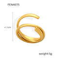 Open Double Band Crossover Rings Gold and Steel Metal Alloy view 6