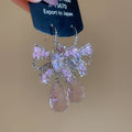 Silver Crystal Butterfly Bow Teardrop Earrings and Necklaces view 6