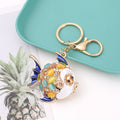 Openwork Goldfish Keychains Cat Eye Stones Rhinestones 3 Colors view 6