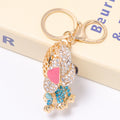 Rhinestone Spotted Puppy Keychain Crystal Dog Bag Charm view 2