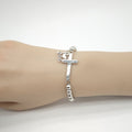 Silver Bead Cross I Love Jesus Stretch Bracelet Charm view 3