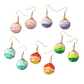 Round Gradient Resin Textured Wire Wrap Earrings 5 Colors view 5