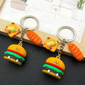 Five Colorful Burger Frankfurter and Pizza Keychain Designs view 3